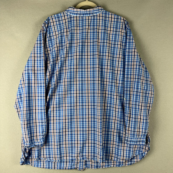 Susan Graver Weekend Top Womens 3X Blue Plaid Button Up Roll Tab Sleeve Casual - Picture 9 of 13